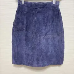 Paris Sport Club 膝丈スエードスカートブルーサイズ5ヴィンテージ
