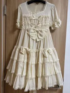 初期　メタモルフォーゼ　ガーゼ　ボリューム　サンドレス　ワンピース　生成　リボン