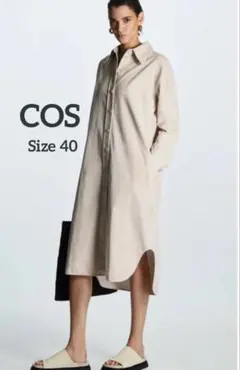 COS(コス) アイボリーコットンコーデュロイ・シャツドレス