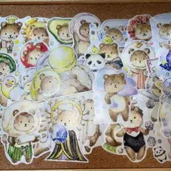クマのキャラクターシールセット