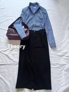 Theory DOUBLE KNIT LT N/CL MIDI SKIRT 黒のサムネイル