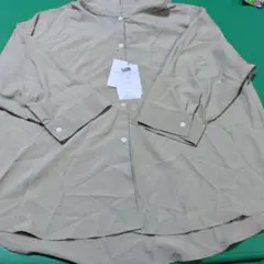 U.S. POLO ASSN. カーキ フード付きシャツ 4L