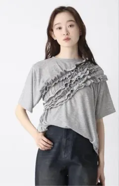 JEANASIS フリル付きグレーTシャツ【美品】