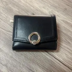 Samantha Thavasa ブラック レザー 三つ折り財布