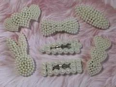 【新品】7個セット　総パール　ヘアアクセサリー　ヘアピン　スリーピン　ガーリー♡