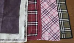 used Burberry チェック柄 ハンカチ 4枚セット