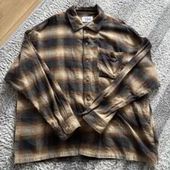 Keboz オンブレチェック　オーバーサイズ　チェック柄ネルシャツ Sサイズ
