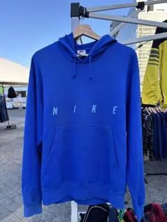 90s NIKE フード付きパーカー 青