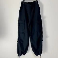 ★LILL ドレープ/ヴィンテージライクデニム/ワイドスラックスカーゴパンツ L