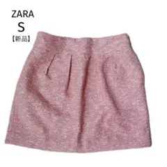 新品✨ZARA ミニスカート　ピンク系　裏地あり　バックジップ　ハイウエストのサムネイル