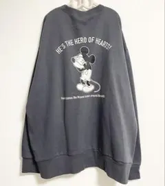 新品未使用 ディズニー ミッキー 裏起毛 ボア トレーナー 3L かすれプリント
