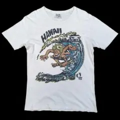 HANGTEN オールドサーフ グッドプリントTシャツ オフホワイト系Sサイズのサムネイル