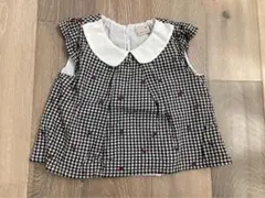 プティマイン　ギンガムチェック・チェリー柄ブラウス