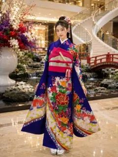 新品　しつけ糸つき　振袖フルセット 久しぶりの出品❗️振袖セット❗️総絞り しつけ糸付き❗️FOXファー
