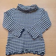 【美品】ムージョンジョン　ボーダーネックカットソー　90㎝