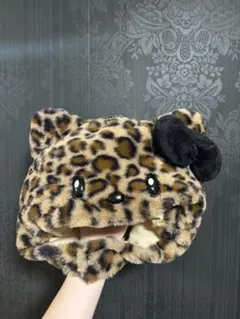 ユニバ キティちゃんヒョウ柄被り物