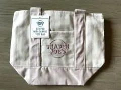 TRADER JOE'S トレジョ 2026年夏ストライプミニトート　ピーチのサムネイル