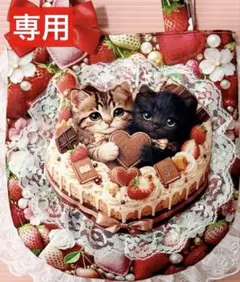 新作 チョコ ケーキ パネル生地 猫 トートバッグ ♡ - メルカリ