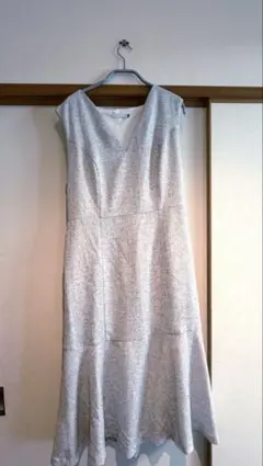 overE ツイードライクマーメイドワンピース 96ミックスホワイト