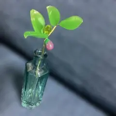 ガラス細工 植物オブジェ インテリア 置き物 ハンドメイド オリーブ