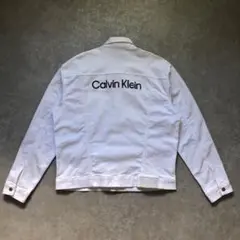 カルバンクラインジーンズ背面BIGロゴ刺繍 ストレッチコットンデニムジャケット