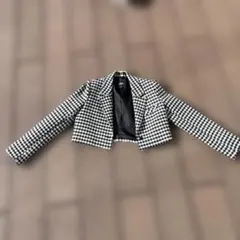 ZARA チェック柄 クロップドジャケット M