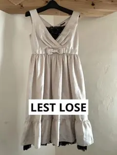 【美品】LEST LOSE サテンウエストリボンワンピース