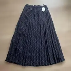 新品タグ付 チェック プリーツスカート ロングスカート