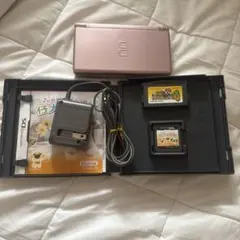 ニンテンドーDS Lite ローズゴールド 充電器ゲームカード2枚付き中古品