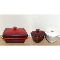 LE CREUSET バターケース ハート型ラムカン 保存容器 3点セットのサムネイル