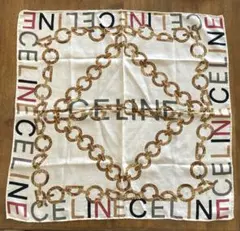 CELINE チェーンモチーフ 大判ハンカチ スカーフ