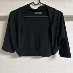 【新品級】ブラック 半袖カーディガン オープンフロント