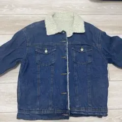 デニムジャケット ボア襟付き