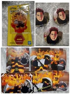 ヒロアカ エンデヴァー アクスタ GiGO ヒーロープラザ TDカード 缶バッジ