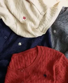 新品未使用　ケーブルニット　カーディガン ポロ　vis polo