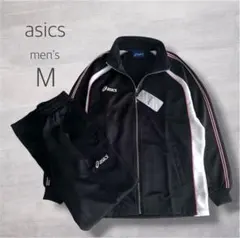 美品 asics トレーニングウェア ジャージ 上下セット ブラック L 黒 白