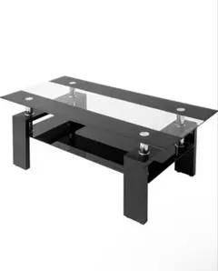 モダン ガラス 木製 センターテーブル 88cm