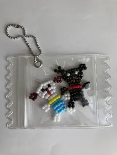 ビーズ製ペットキャラクターキーホルダー