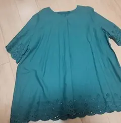 MB mint green cotton blouse 5Lのサムネイル