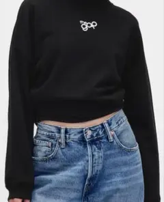 GAP 黒 クロップド スウェット Sサイズ 定価7,990円 30th