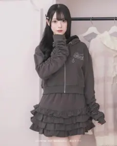 pium フードファーパーカーセットアップ チャコール