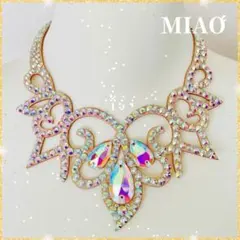 新品　ネックレス　オーロラ ベリーダンス 社交ダンス　結婚式　ラインストーンd