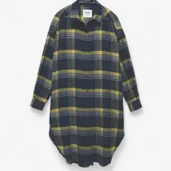 *GLOBAL WORK*ソフトタッチフランネル ロングシャツ ワンピース