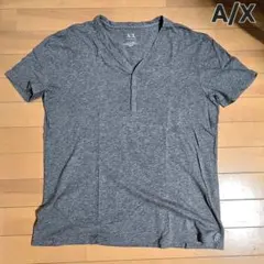 ARMANI EXCHANGE ヘンリーネック Tシャツ 霜降りグレー Lサイズのサムネイル