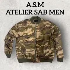 A.S.M メンズブルゾン 迷彩柄 MA-1 カモフラ (L) カーキ系