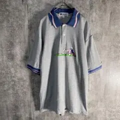良品】90s Disney 101匹わんちゃん 長袖 ポロシャツ グレー M - メルカリ