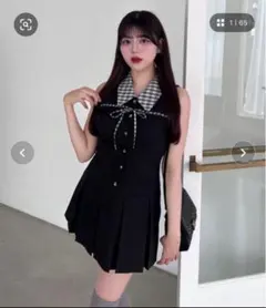 OLIVE des OLIVE ノースリーブシャツミニワンピース ブラック