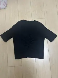 ブラック 半袖ニット レディースM