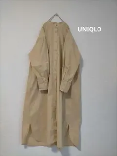 UNIQLO コットンギャザーロングシャツワンピース（長袖）