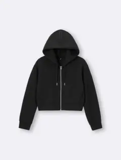 GU ダブルフェイスフルジップパーカー XL 黒 短丈